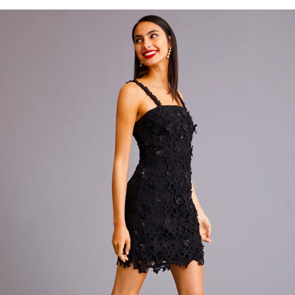 Black Mini Dress by Pankaj & Nidhi - Picture 1 of 3